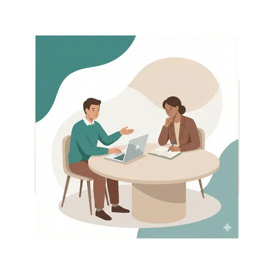 marketing consultant discussing growth strategy